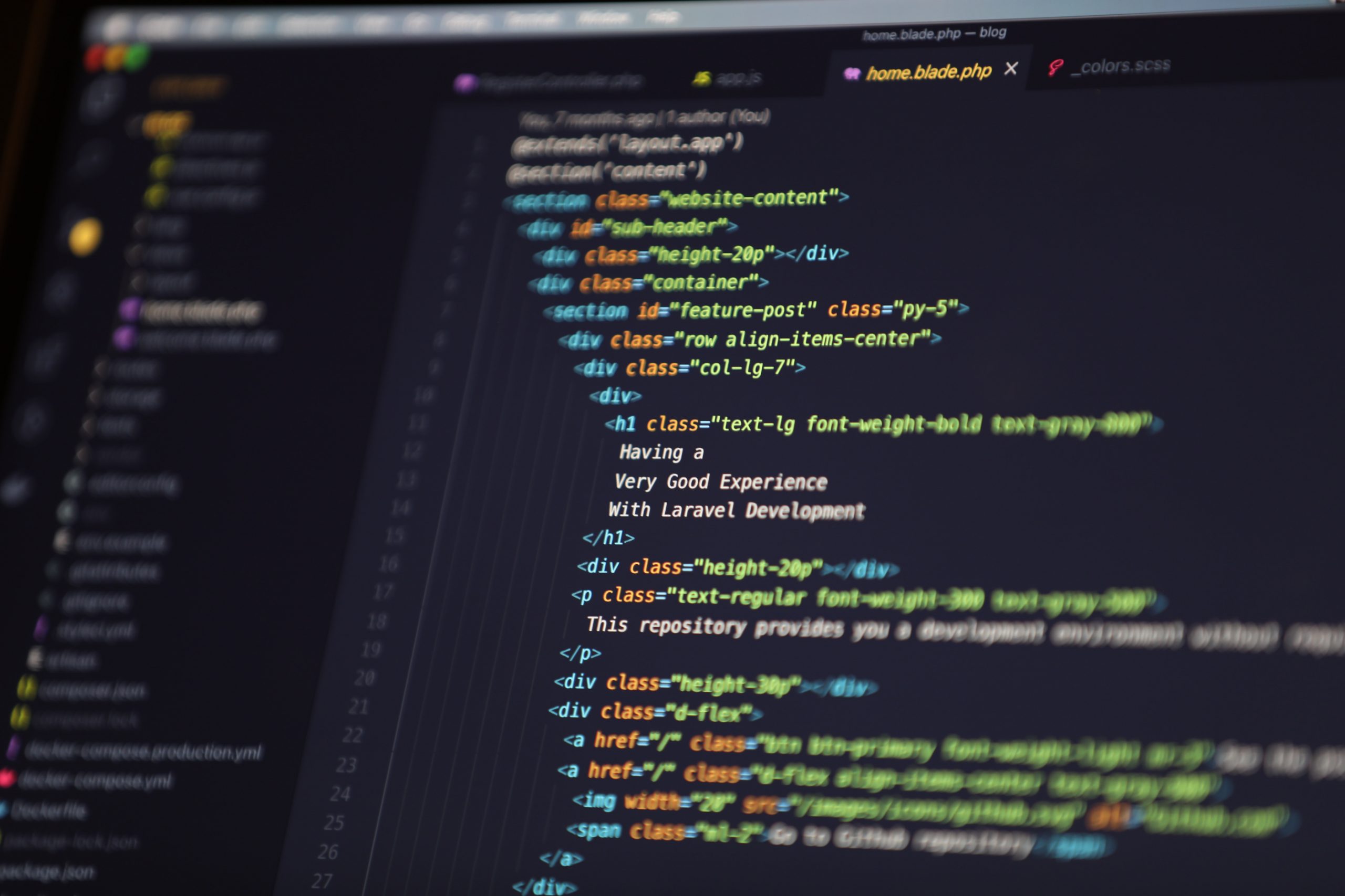 Lines of code displayed on a screen