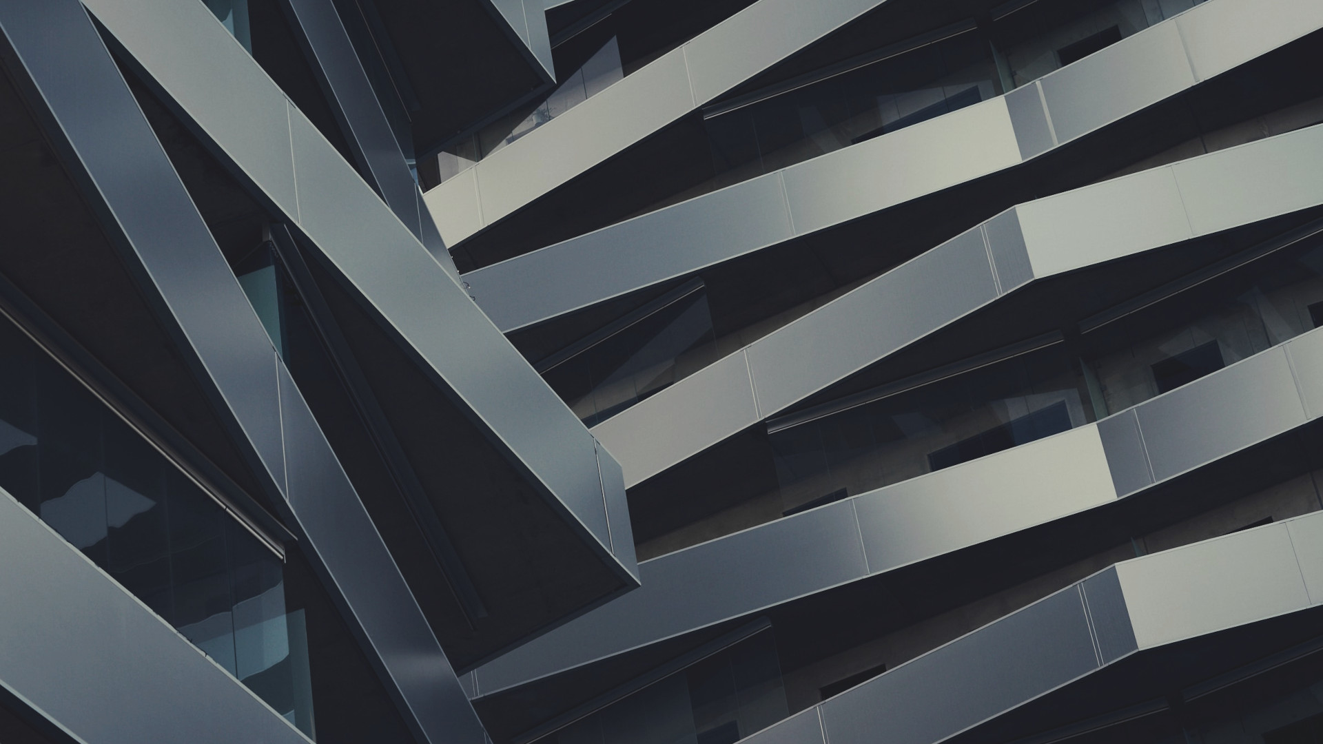 Abstract image of buildings with crossing lines